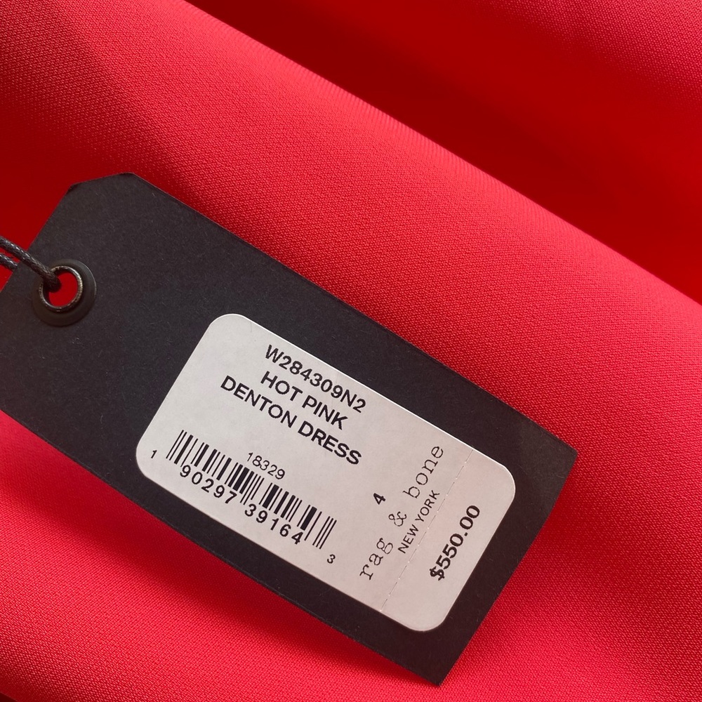 NWT rag & bone hot pink Denton Dress // size 4 - Picture 5 of 5
